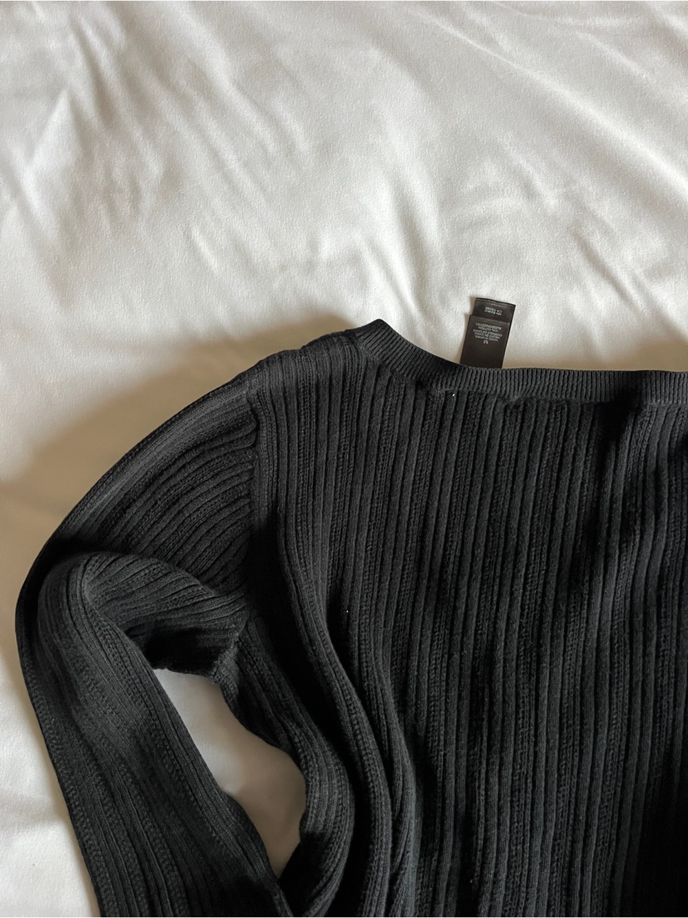 Axcess Black Ribbed Button-Front Long Sleeve Top - Picture 11 of 16
